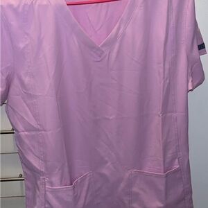 Med Couture Pink V-Neck Scrub Top